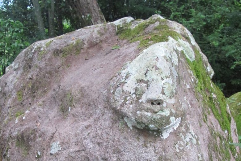 Batu berwajah manusia di situs Pagar Batu (Agnes/detikTravel) Batu berwajah manusia di situs Pagar Batu (Agnes/detikTravel)