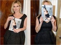 Kate dikenal sebagai salah satu supermodel yang bertingkah laku seperti wanita biasa. Terlihat di pose ini, ia tersipu malu dengan pose tanpa busananya dan menutup wajahnya.