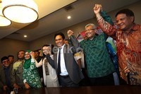 Jumpa pers terkait deklarasi Yusril sebagai capres 2014 dilakukan di kawasan Kota Kasablanka, Jakarta Selatan, Rabu (4/12/2013).