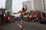 Komunitas Parkour Unjuk Kebolehan di Bundaran HI