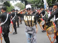 Julia Perez membuat suasana semakin meriah. Gus Mun/detikHOT.