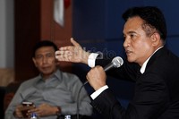 Yusril memberikan pemaparan dalam debat capres yang mengangkat tema IPTEK untuk Meningkatkan Daya Saing Bangsa.
