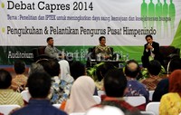 Debat capres ini dipandu oleh Ketua Umum Himpenindo Bambang Subiyanto.