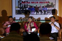 Ketua Fraksi PKB MPR Lukman Edi, anggota Fraksi PDIP Maruarar Siarait dan pengamat politik UIN Antayuda menjadi pembicara.