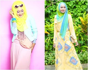  Hijab Style: Dian Pelangi yang Serba Tabrak Warna dan Motif
