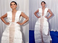 Citra Skolastika juga tak kalah hot dibalut gaun yang memamerkan belahan dadanya di AMI Awards 2013 yang digelar pada Selasa (2/7/2013). Noel/detikHOT.
