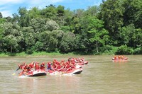 Di beberapa kabupaten, seperti Kabupaten Empat Lawang, arus Sungai Musi cukup deras. Apalagi ada banyak bebatuan di sungainya yang menghasilkan jeram. Cocok untuk olahraga rafting, tapi sayang belum dikembangkan dinas pariwisata setempat (Afif/detikTravel)