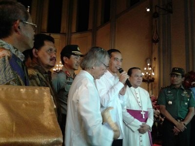 Jokowi Ucapkan Selamat Natal di Katedral, Jemaat: Horee!
