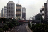 Di beberapa titik di kota Jakarta mulai dari Jalan M.H. Thamrin hingga Jalan Jenderal Sudirman, lalu lintas terpantau lancar.
