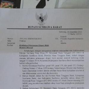 Pemkab Sumbawa Barat Surati SBY Minta Larangan Ekspor Tambang Mentah Diundur