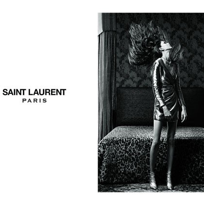 Dipotret langsung oleh sang desainer, Hedi Slimane di Los Angeles, California, kampanye Saint Laurent yang konsisten bernuansa punk-rock ini menampilkan model pendatang baru seperti Natalie Westling, Nastya Sten dan Jeff Fribourg. Masih dalam visual hitam-putih, iklan kali ini terasa lebih absurd dengan pose model yang menghempaskan rambut ke atas.