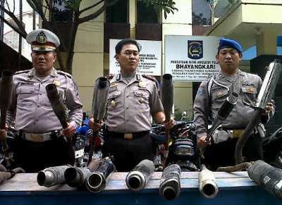 Puluhan Motor Berknalpot Brong Diamankan
