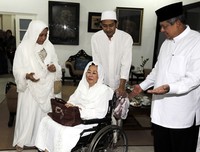 Presiden SBY berbincang dengan Hj Sinta Nuriyah Wahid. Abror Rizki/Setpres.