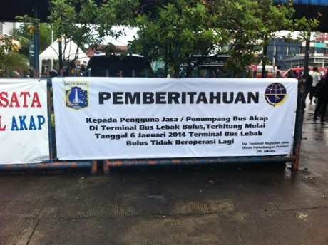 Kepala Terminal: Lebakbulus Ditutup Mulai Selasa 7 Januari Pukul 00.00 WIB
