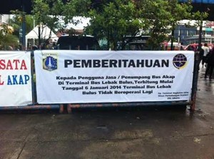 Kepala Terminal: Lebakbulus Ditutup Mulai Selasa 7 Januari Pukul 00.00 WIB