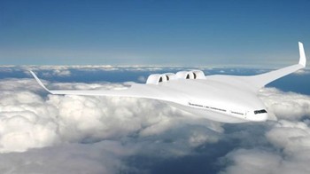 Pakar lingkungan dari Inggris, Jonathon Porrit, coba mengimajinasikan keadaan tahun 2050 dalam buku barunya yang berjudul The World We Made. Tampak sebuah pesawat Boeing yang memiliki mesin super efisien dengan bahan bakar biofuel. (kredit foto: the world we made)     