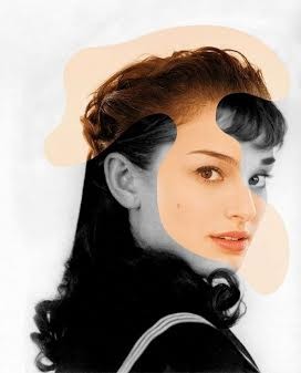 Natalie Portman vs Audrey Hepburn. Kedua aktris ini sebenarnya tidak mirip. Namun dengan teknik foto digital collage dan pemilihan angle yang tepat, keduanya bisa berpose seakan jadi satu. (kredit foto: George Chamoun/sssquare art)     