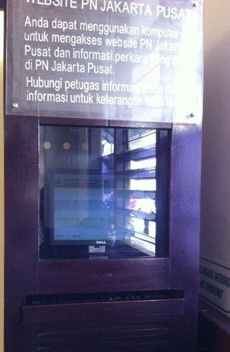 PN Jakpus Pasang Komputer Jadwal Sidang dan Informasi Perkara