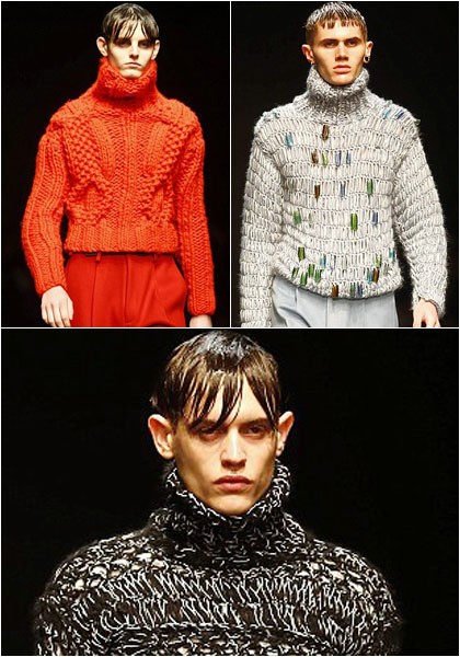 Roll up neck atau sweater rajut dengan leher tinggi menjadi highlight koleksi terbaru Topman.