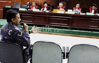 Andi dalam kesaksiannya juga membantah menerima informasi naiknya anggaran proyek Rp 2,5 triliun dari semula Rp 125 miliar dari Sesmenpora Wafid Muharam. Lamhot Aritonang/detikFoto.