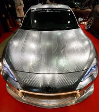 Mobil sport Toyota 86 dengan bodi custom 3 dimensi yang didesain oleh Takahiko Izawa. AFP/Toshifumi Kitamura.