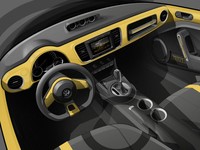 Interior Beetle Dune. Di belakangnya juga ada  ski-rack. Sementara jika musim tengah panas, mobil bisa ditempeli aksesoris lain. Mobil akan dirilis secara resmi di Detroit Motor Show 13 Januari 2014 besok.