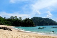 Selain naik perahu motor, wisatawan juga bisa jalan kaki dari Pantai Rajegwesi selama sekitar 1 jam. Treknya cukup berliku, melewati hutan yang cukup lebat (Budi/ detikTravel)