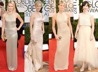 Gaun berwarna nude tampak mendominasi karpet merah di Minggu malam. Bintang seperti Naomi Watts, Zooey Deschanel, Sally Hawkins dan lainnya tampil elegan dengan warna emas yang lembut.