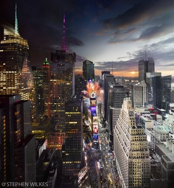 Dan ini suasana di Time Square saat perayaan pergantian tahun. (kredit foto: Stephen Wilkes)