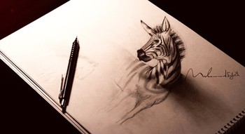 Keren! Gambar 3D kuda zebra. (kredit foto: Muhammad Ejleh)