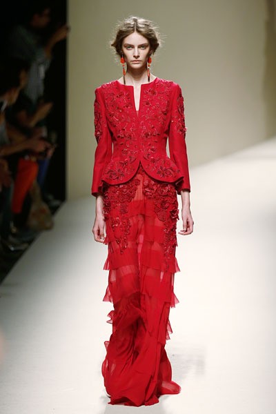 Alberta Ferretti, Spring/Summer 2014. (Photo by Andreas Rentz/Getty Images)