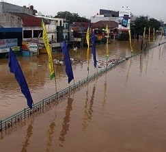 Ciliwung Meluap Lagi, Jl KH Abdullah Syafei Kembali Tergenang Air 50 Cm