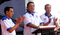 SBY mengajak kepada seluruh rakyat indonesia untuk bersungguh-sungguh mencegah dan mengurangi kecelakaan berlalu lintas. Rusman/Setpres.