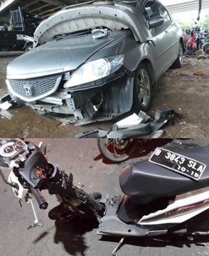 Dahsyatnya Tabrakan Honda City dengan Honda Beat