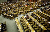 Rapat ini dihadiri 301 anggota DPR. Sementara 259 anggota lainnya tak hadir.