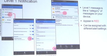 Dengan adanya fitur Level 1 notification ini, pengguna tetap bisa menerima notifikasi melalui penandaan pesan dengan warna merah, maupun dengan notifikasi suara meski ponsel dalam keadaan silent sekalipun.