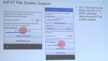 BlackBerry juga memberikan kemudahan untuk menggunakan SD Card yang membutuhkan dukungan exFAT file system.