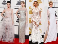Suasana glamor di red carpet Grammy 2014. REUTERS/Danny Moloshok.