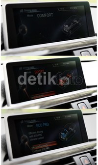  Nah, dari monitor di tengah dasbor itu bisa diketahui saat penggunaan sistem drive Sport, Eco Pro bahkan Comfort. Fitur Driving Experience Control ini menambah keseruan mengendarai BMW Seri 3.