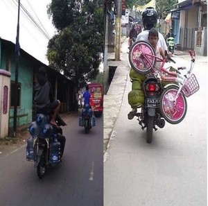 Jangan Ditiru, Aksi Nekat Bonceng Bahaya Para Pemotor di Jalanan
