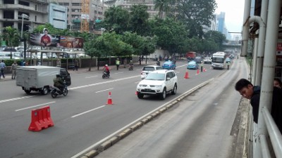 2 Lajur Contra Flow Diberlakukan Dari Bundaran HI Menuju Sarinah