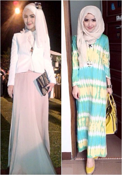 Hijab Style Cantik Feminin Dengan Warna Pastel Ala Angella Fransisca