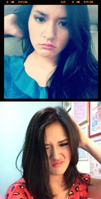 Muka cemberut Raisa. (Instagram)