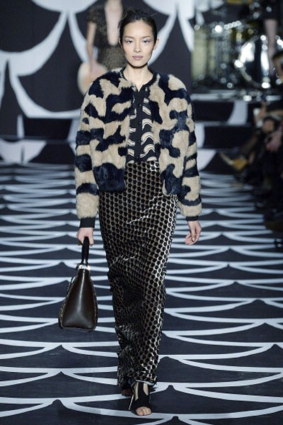 Diane von Furstenberg. Fall/Winter 2014. New York Fashion Week 2014. [Photo by Catwalking/Getty Images]