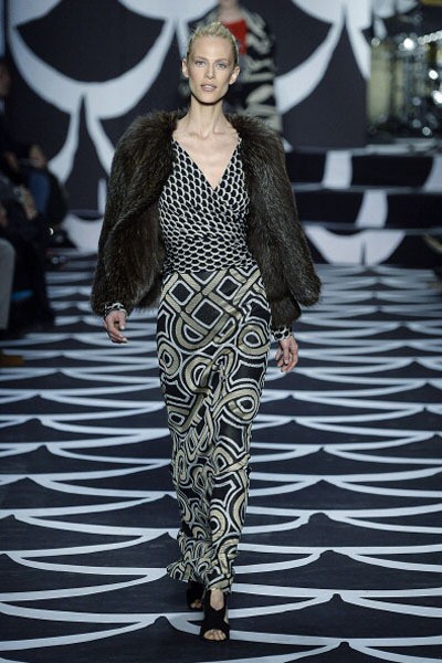 Diane von Furstenberg. Fall/Winter 2014. New York Fashion Week 2014. [Photo by Catwalking/Getty Images]