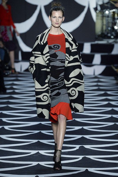 Diane von Furstenberg. Fall/Winter 2014. New York Fashion Week 2014. [Photo by Catwalking/Getty Images]