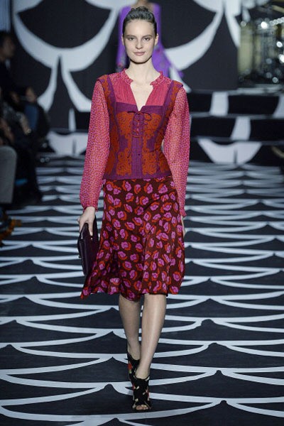 Diane von Furstenberg. Fall/Winter 2014. New York Fashion Week 2014. [Photo by Catwalking/Getty Images]