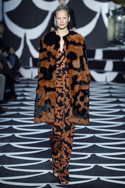 Diane von Furstenberg. Fall/Winter 2014. New York Fashion Week 2014. [Photo by Catwalking/Getty Images]