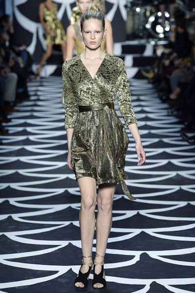 Diane von Furstenberg. Fall/Winter 2014. New York Fashion Week 2014. [Photo by Catwalking/Getty Images]