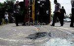 Bus Terguling di Jalur Pantura Pasuruan